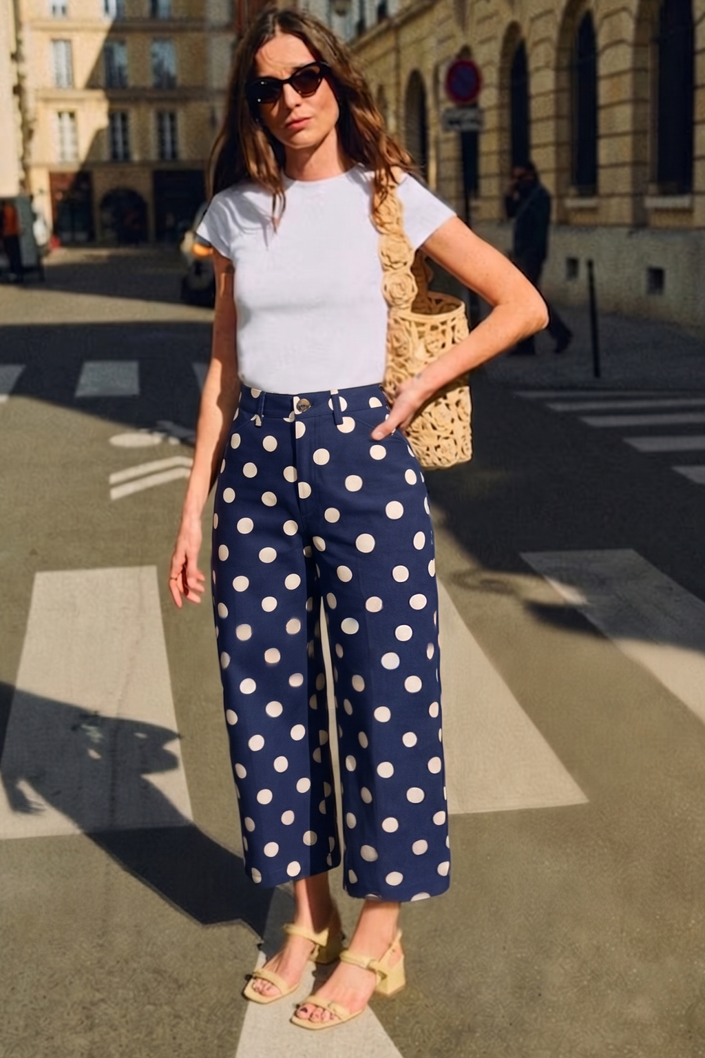 Polka Dot Barrel Casual Pants